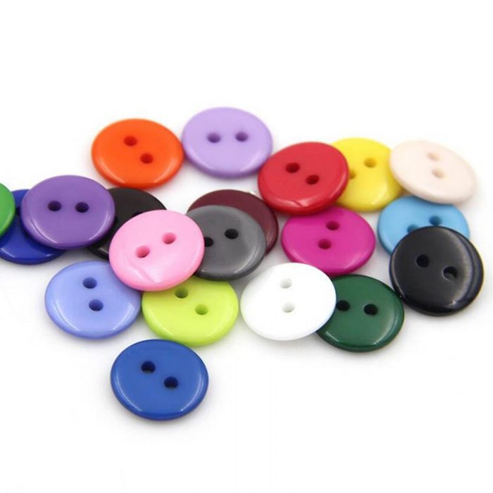 160pcs Round Resin Buttons Grey Blue Red White Black 2 Holes Fit Sewing And Scrapbooking 12