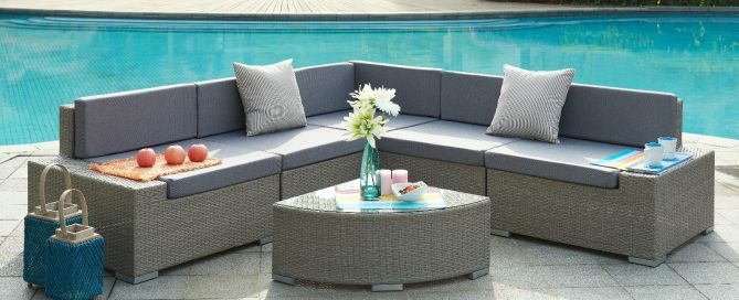 0014184 valencia aluminum frame sectional outdoor sofa set with quarter round coffee table