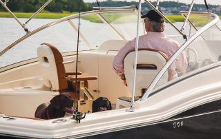 bimini black Sunbrella Supreme power boat