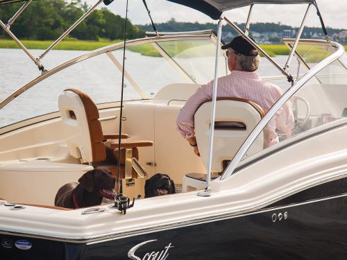bimini black Sunbrella Supreme power boat