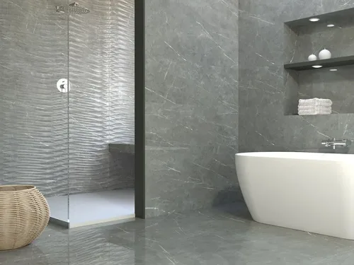 roma grey marble effect wave wall tile 1