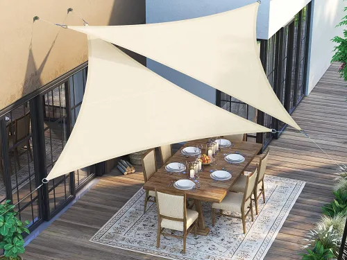 SONGMICS Sun Shade Sail UV Block Sail Canopy Awning for Patio Backyard Garden Deck Beige d0493f15 ec42 401d 80d6 9f7ce2eea0c0.8ce68ec2773ee741d81880b271e05a8d