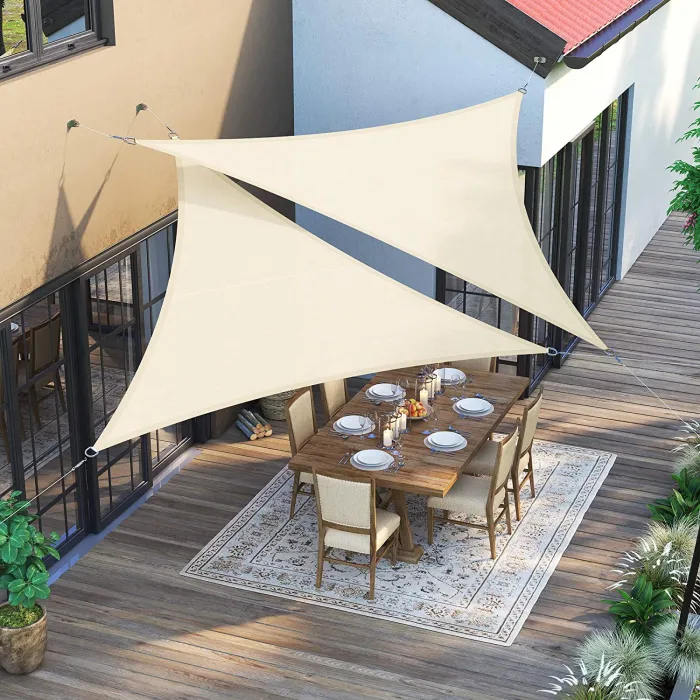 SONGMICS Sun Shade Sail UV Block Sail Canopy Awning for Patio Backyard Garden Deck Beige d0493f15 ec42 401d 80d6 9f7ce2eea0c0.8ce68ec2773ee741d81880b271e05a8d